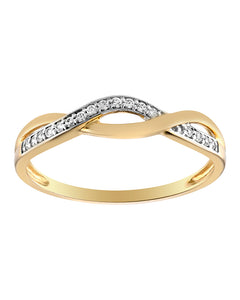 Bague bicolore or 9ct et zirconiums 421-227