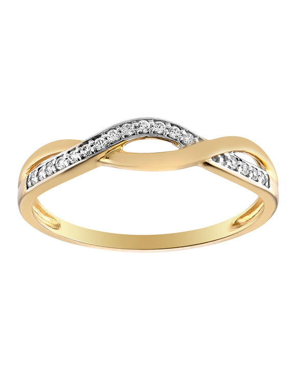 Bague bicolore or 9ct et zirconiums 421-227