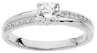 Bague en or blanc 9ct et zirconium 401-277