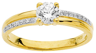 Bague bicolore 9ct zirconium 421-223