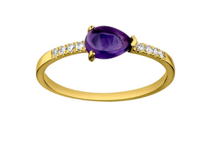 Bague 9ct améthyste cabochon 412-54