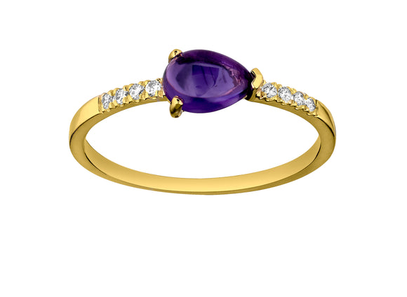 Bague 9ct améthyste cabochon 412-54