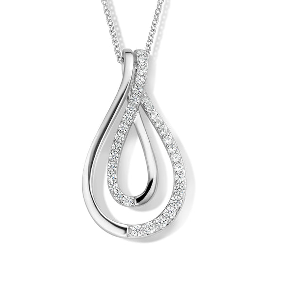 Collier en argent et zirconium Angelina