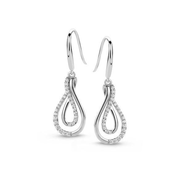 Boucles en argent et zirconium Angelina