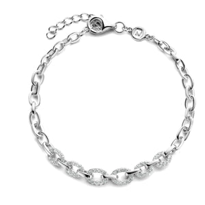 Bracelet en argent rhodié et zirconium N1U54