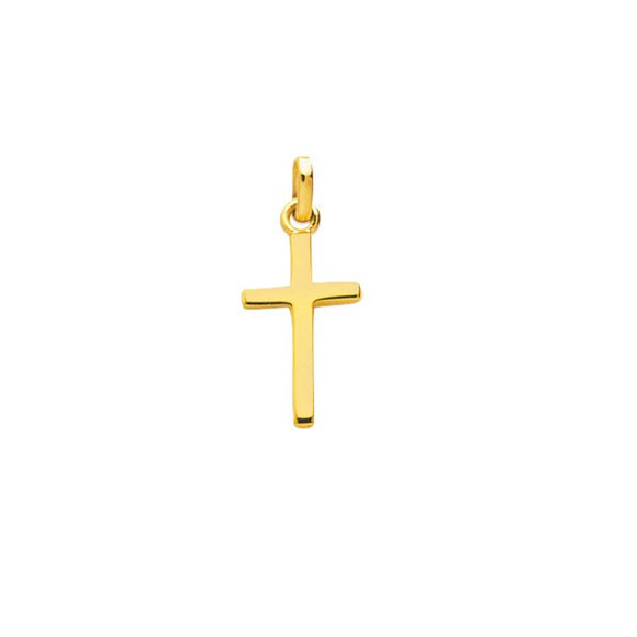 Pendentif Croix Monobloc en or jaune 18ct 369-306