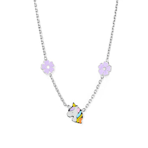 Collier licorne + fleurs