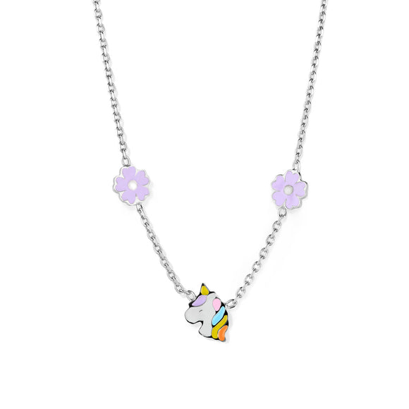Collier licorne + fleurs