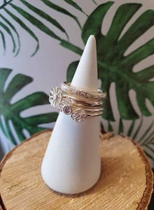 Set de 4 bagues en argent n°2 Taille 48-49