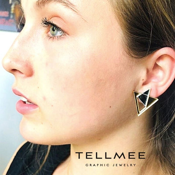Boucles mini prisme miroir/or