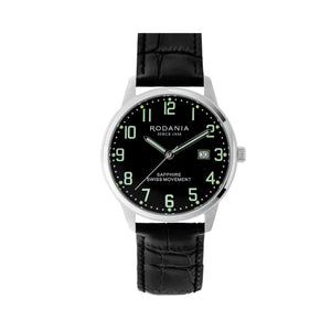 Nyon Sport 40 sur cuir noir