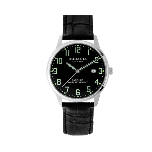 Nyon Sport 40 sur cuir noir