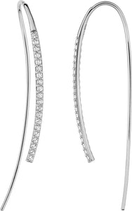 Boucles d'oreilles en or blanc 9ct et zirconium 483-62
