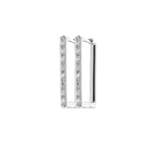 Boucles créoles carrées Maddy Argent