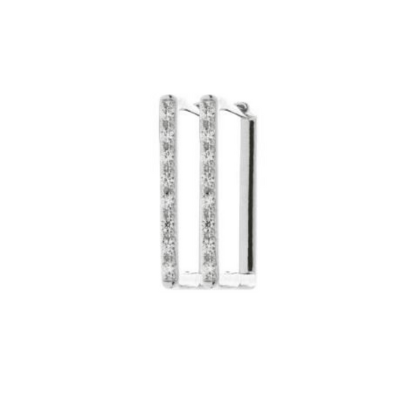 Boucles créoles carrées Maddy Argent