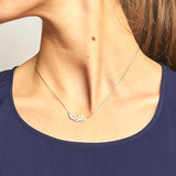 collier plume en plaqué or