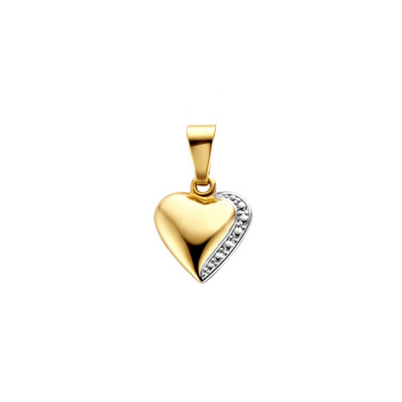 Pendentif coeur bicolore en or 18ct