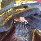 Solitaire Zirconium Or bicolore 18CT 324-14
