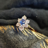Bague Saphir entourage diamants 307-7