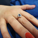 Bague Saphir entourage diamants 307-7