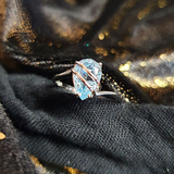 Bague Or blanc 18ct et topaze 307-51