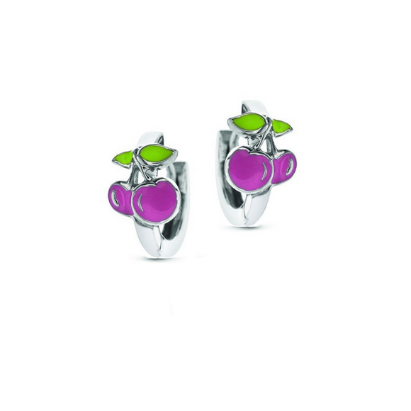 Boucles créoles cerises roses GK321