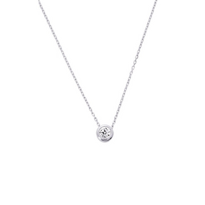Collier en or blanc 9ct zirconium serti clos
