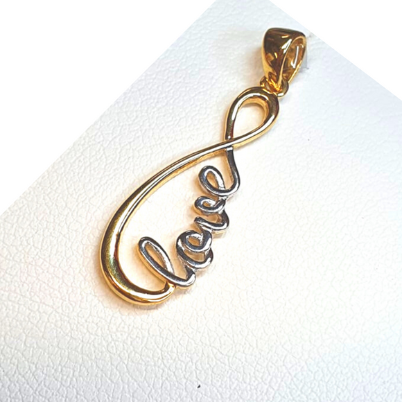Pendentif infini Love en or 18ct