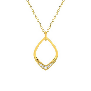 Collier en or jaune 9ct et zirconium