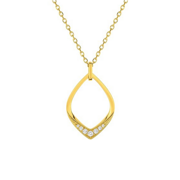 Collier en or jaune 9ct et zirconium