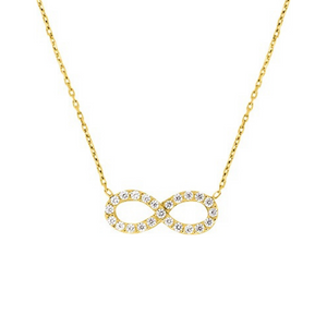 Collier infini avec zirconium en or jaune 9ct
