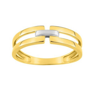 Bague bicolore en or 9ct 420-9