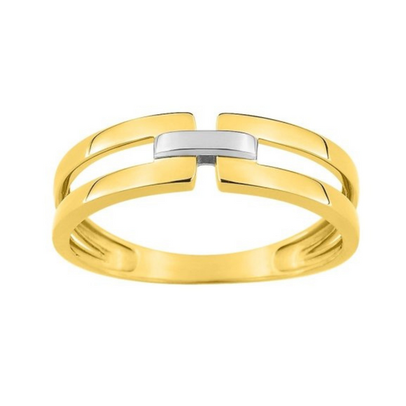 Bague bicolore en or 9ct