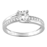 Solitaire Zirconium Or Blanc 18CT 304-61ou 304-83