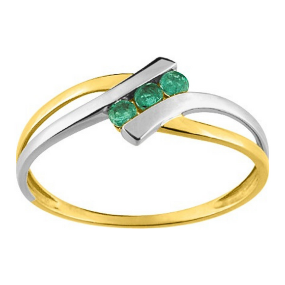 Bague en or 18ct et émeraudes 322-42