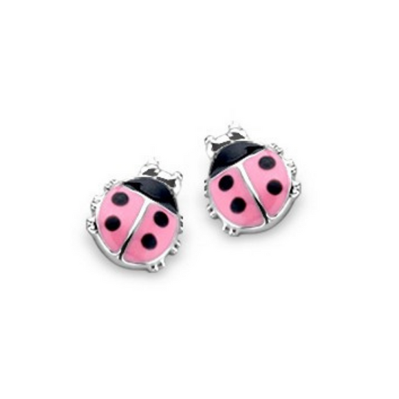 Boucles coccinelles roses