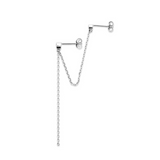 Mono boucle en argent et zirconium