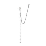 Mono boucle en argent et zirconium