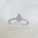 Bague solitaire goutte or blanc et diamant 306-69
