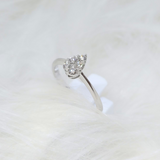 Bague solitaire goutte or blanc et diamant 306-69