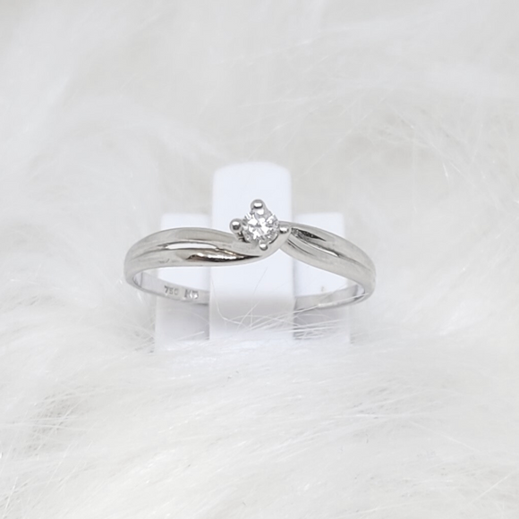 Bague solitaire or blanc 18ct et diamant 306-93