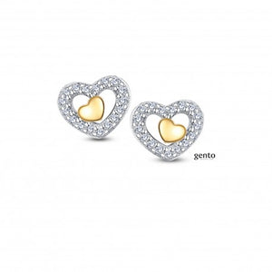 Boucles cœur bicolore VL109