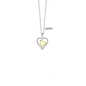 Collier coeur bicolore VL88