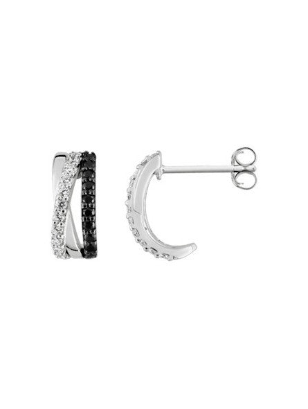 Boucles créoles black & white 680-1184