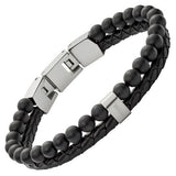 Bracelet Fossil double rang noir