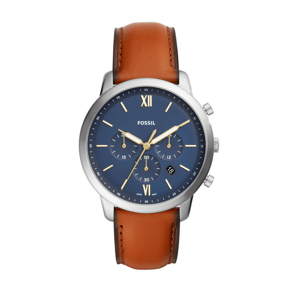 Chrono Neutra Bleu / cuir cognac