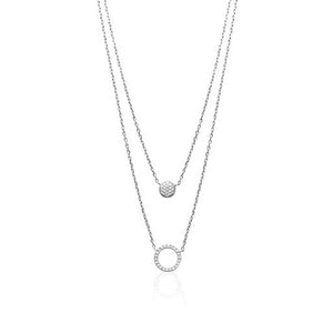 Collier double cercle zirconium