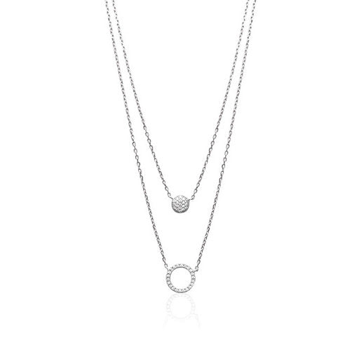 Collier double cercle zirconium