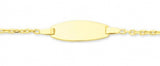 Gourmette en or 9ct maille forçat et plaque ovale 446-447