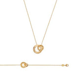 Collier double anneaux martelé en Plaqué or
